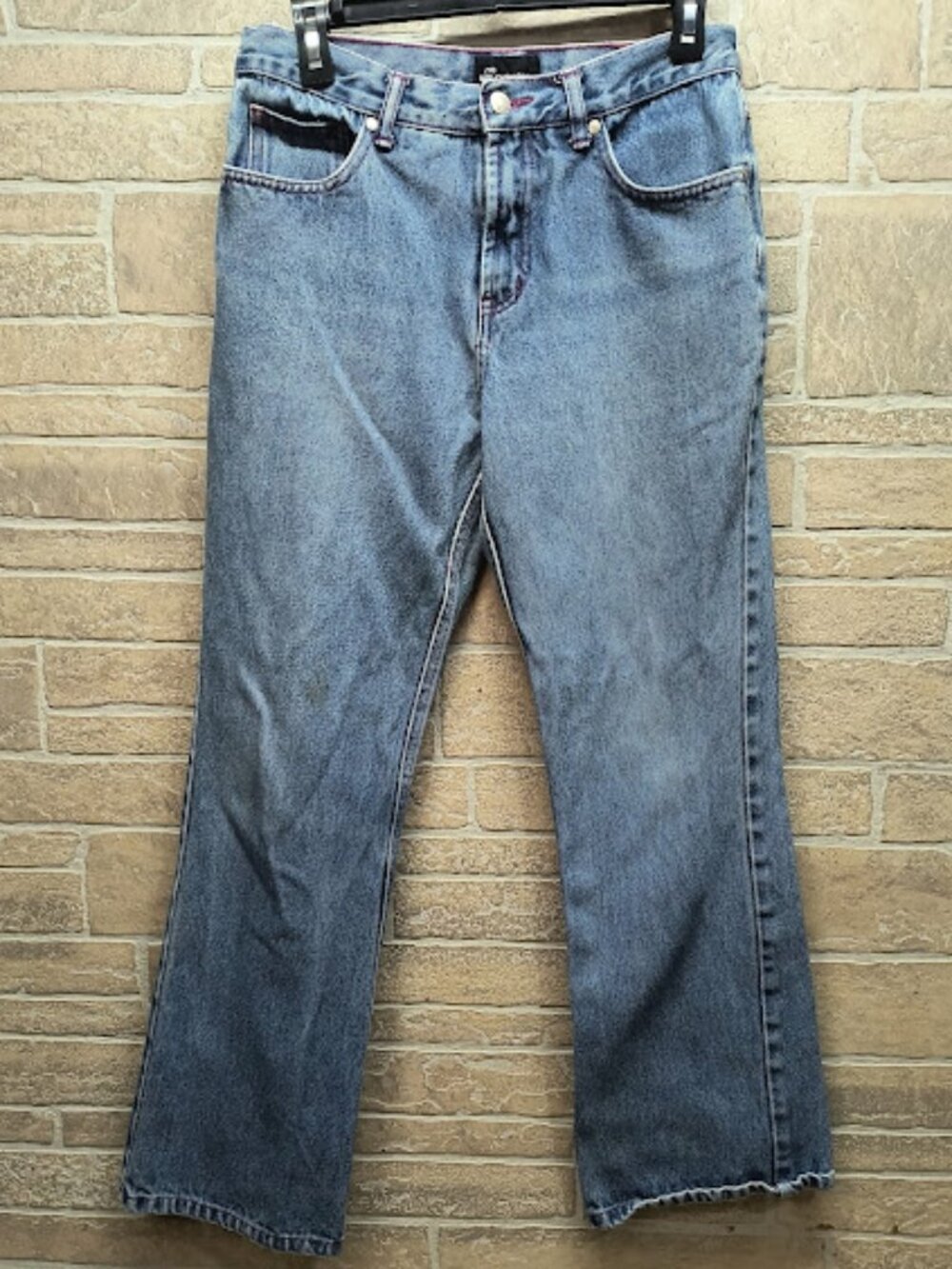 No Boundaries Denim Jeans "Pretty" Embroidery Juniors Size 9 Y2k